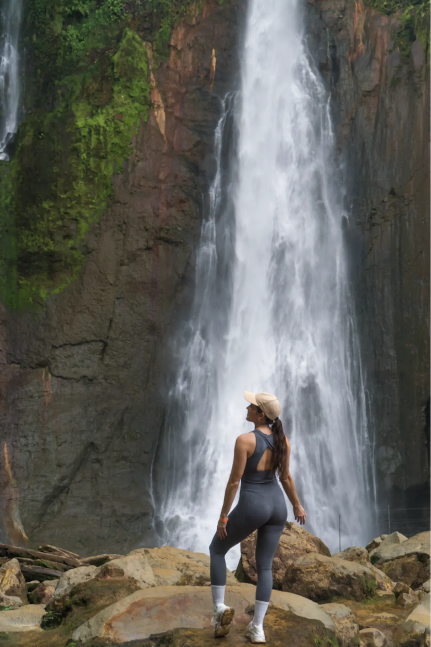 Catarata del Toro falling into a volcanic crater